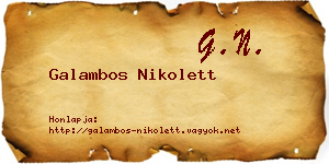Galambos Nikolett névjegykártya